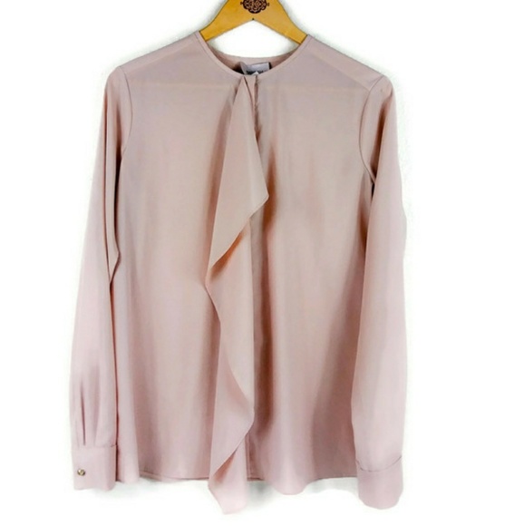 MARCHESA ROSE Tops - Dusty Pink Feminine Cottage Core Semi Sheer Blouse
